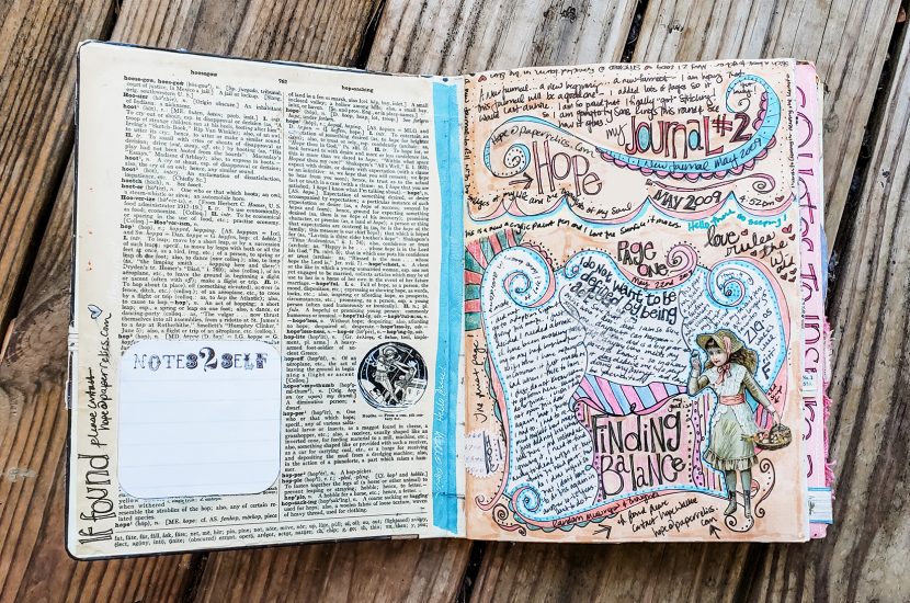FAVORITE ART JOURNAL SPREADS: Stitched – the soul of hope