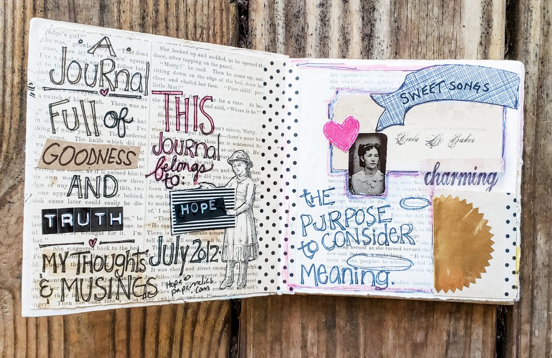 FAVORITE ART JOURNAL SPREADS: Stitched