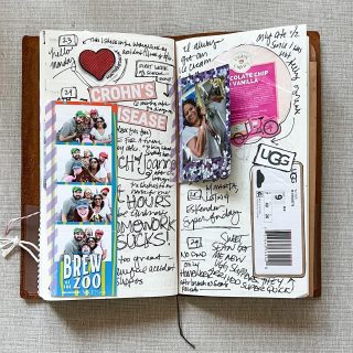 I noticed since I haven't been feeling well that my daily journal had gotten behind for over a month! Luckily for some weeks I had pasted some ephemera in already and just needed to fill in the blanks with writing. 

I had a short lived bout of creative energy the other day and I am all caught up now. Here are some peeks from last month. 

#midoritravelersnotebook
#travelersnotebook #artjournal  #artjournaling #howiusemytravelersnotebook #agendajournal #agendaartjournal #dailyjournal #plannergirl #travelersnotebooklayout #travelersnotebookinsert #travelersnotebookjournal 
#travelersnotebookaddict #travelersnotebookaddiction #memorykeeping